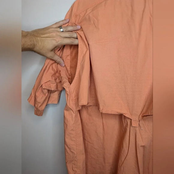 Cabela's Mens Orange Short Sleeve Button Down Fishing Shirt w/ Pockets XL Reg - Picture 10 of 11